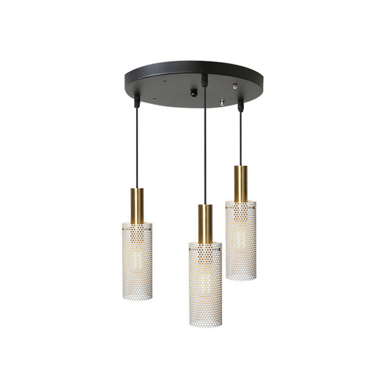 Sleek Metal Cluster Pendant Light with Hollow-out Design - Simplicity Collection for Dining Room