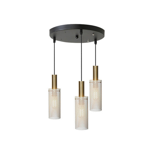 Sleek Metal Cluster Pendant Light with Hollow-out Design - Simplicity Collection for Dining Room