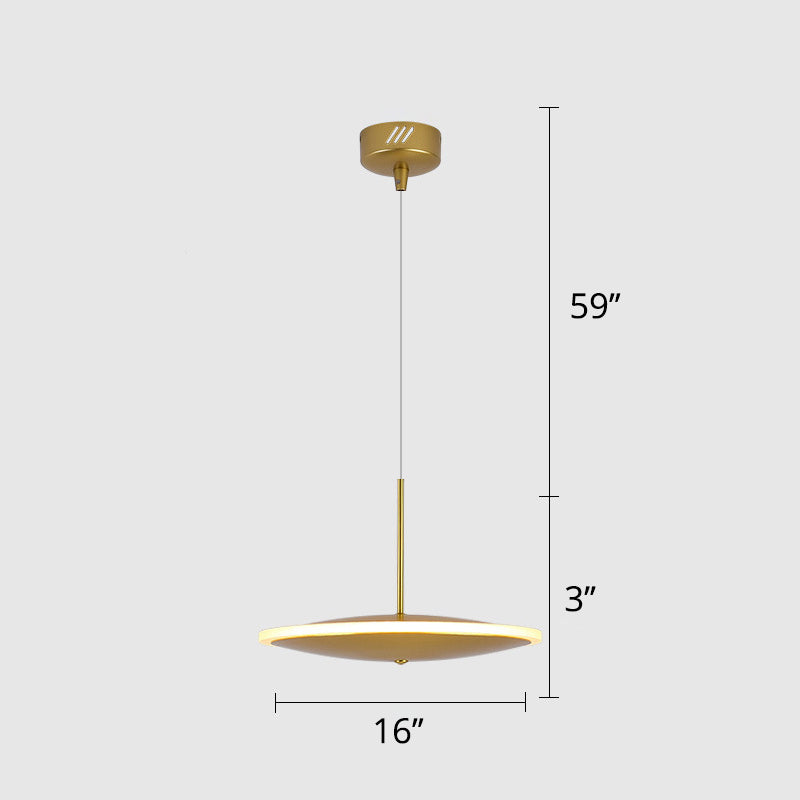Modern LED Brass Bedside Light with Aluminum Shade
