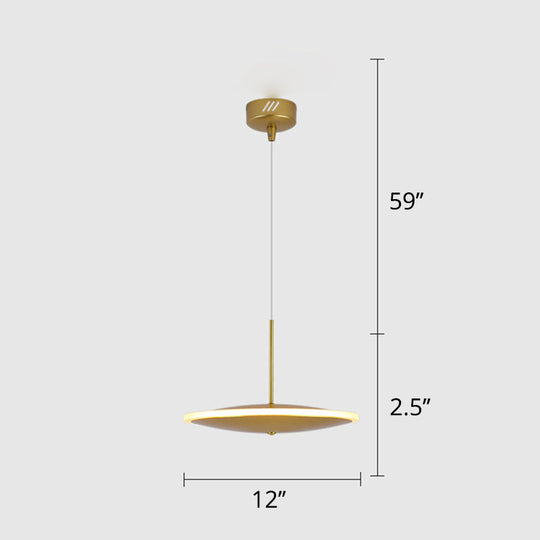 Modern LED Brass Bedside Light with Aluminum Shade