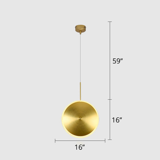 Modern LED Brass Bedside Light with Aluminum Shade