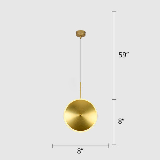 Modern LED Brass Bedside Light with Aluminum Shade