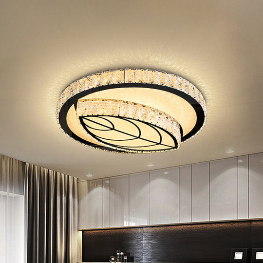 Modern Surface Mounted LED Ceiling Lamp with Clear Embedded Crystals - Loving Heart/Mushroom/Flower Design
