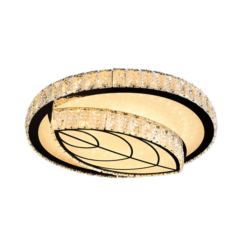 Modern Surface Mounted LED Ceiling Lamp with Clear Embedded Crystals - Loving Heart/Mushroom/Flower Design
