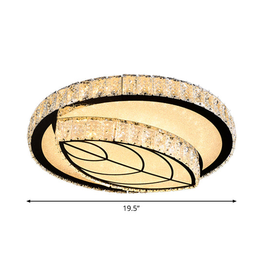 Modern Surface Mounted LED Ceiling Lamp with Clear Embedded Crystals - Loving Heart/Mushroom/Flower Design