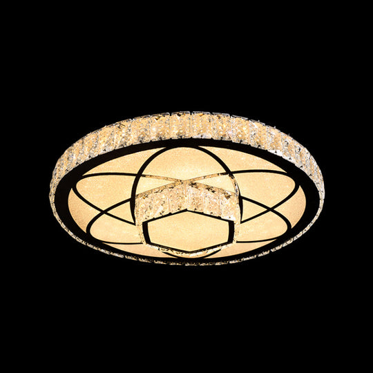 Modern Surface Mounted LED Ceiling Lamp with Clear Embedded Crystals - Loving Heart/Mushroom/Flower Design