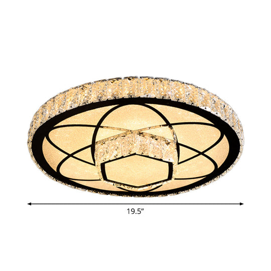 Modern Surface Mounted LED Ceiling Lamp with Clear Embedded Crystals - Loving Heart/Mushroom/Flower Design