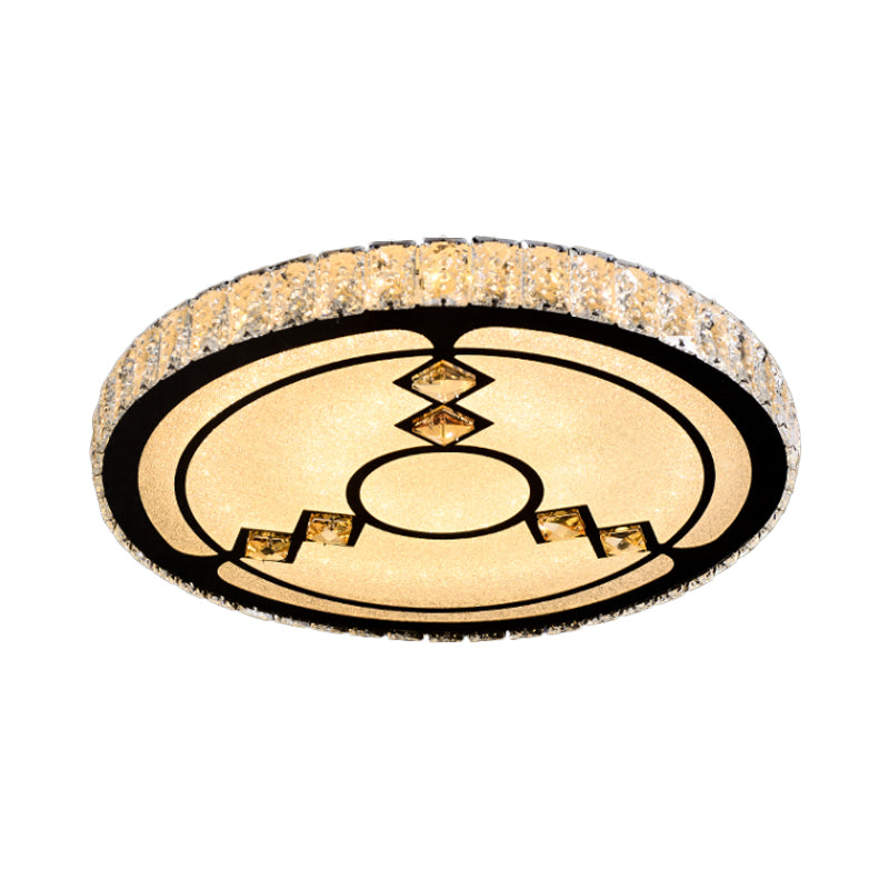 Modern Surface Mounted LED Ceiling Lamp with Clear Embedded Crystals - Loving Heart/Mushroom/Flower Design