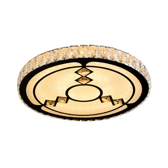 Modern Surface Mounted LED Ceiling Lamp with Clear Embedded Crystals - Loving Heart/Mushroom/Flower Design