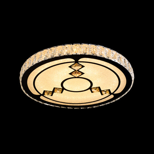 Modern Surface Mounted LED Ceiling Lamp with Clear Embedded Crystals - Loving Heart/Mushroom/Flower Design