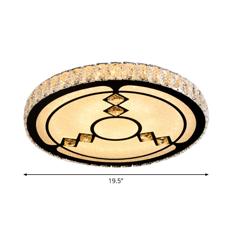 Modern Surface Mounted LED Ceiling Lamp with Clear Embedded Crystals - Loving Heart/Mushroom/Flower Design