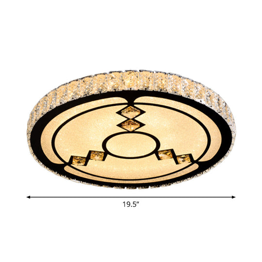 Modern Surface Mounted LED Ceiling Lamp with Clear Embedded Crystals - Loving Heart/Mushroom/Flower Design