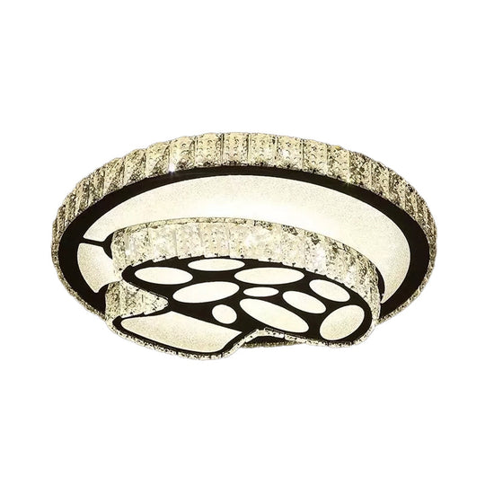 Modern Surface Mounted LED Ceiling Lamp with Clear Embedded Crystals - Loving Heart/Mushroom/Flower Design