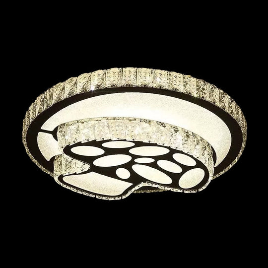 Modern Surface Mounted LED Ceiling Lamp with Clear Embedded Crystals - Loving Heart/Mushroom/Flower Design