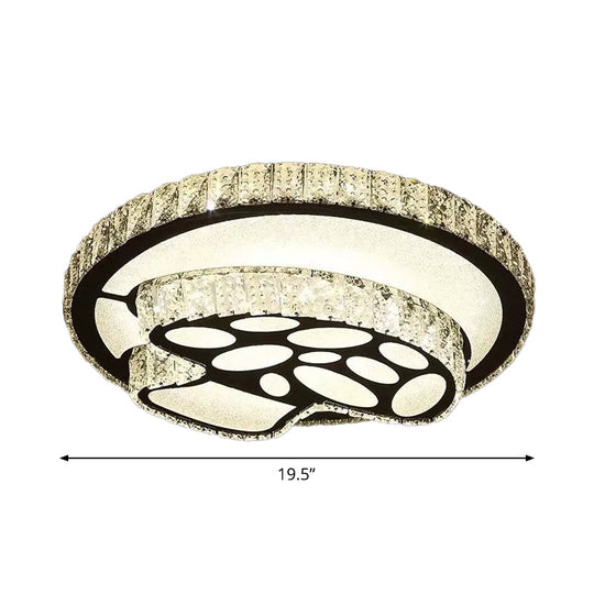 Modern Surface Mounted LED Ceiling Lamp with Clear Embedded Crystals - Loving Heart/Mushroom/Flower Design