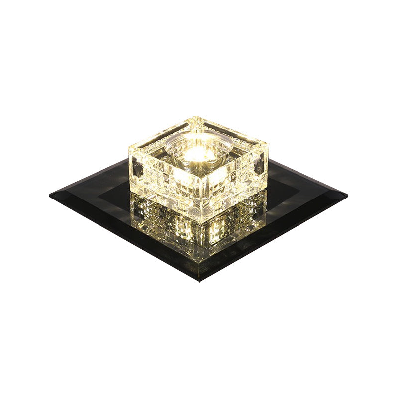 Crystal Cubic LED Flush Mount Ceiling Lamp for Corridors