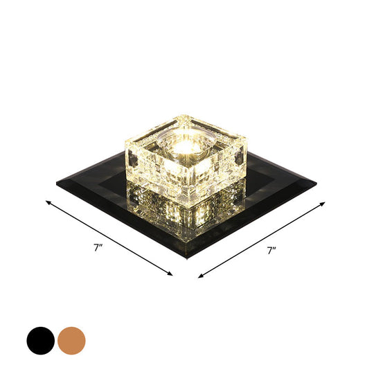 Crystal Cubic LED Flush Mount Ceiling Lamp for Corridors