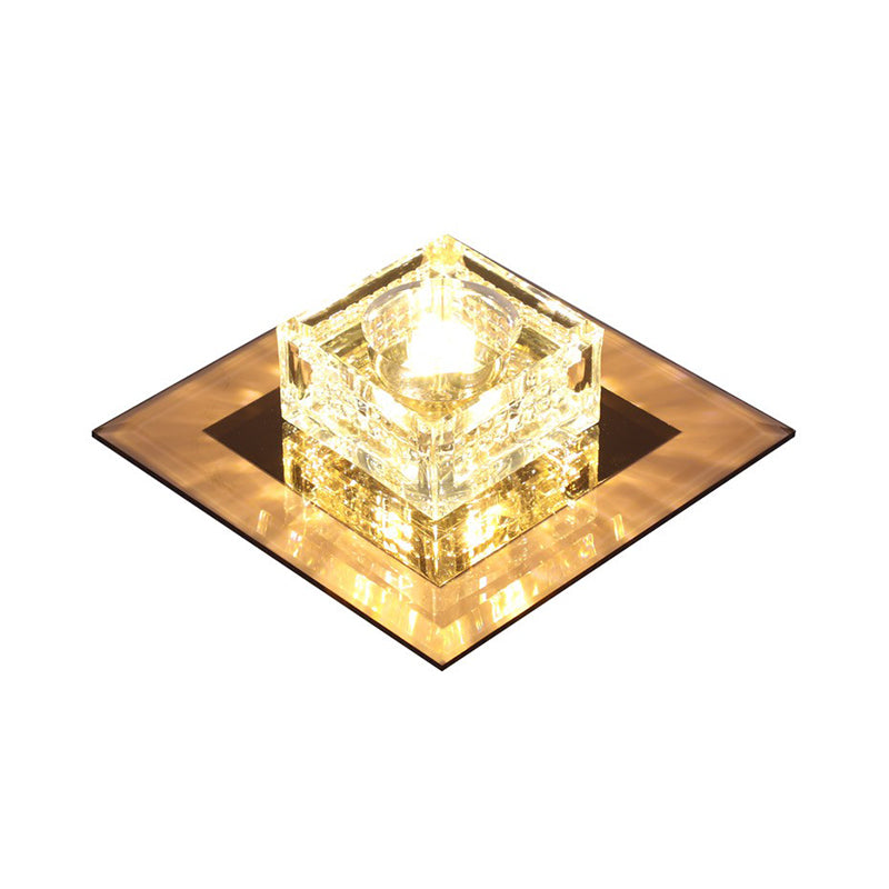 Crystal Cubic LED Flush Mount Ceiling Lamp for Corridors