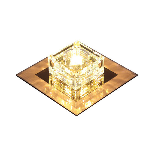 Crystal Cubic LED Flush Mount Ceiling Lamp for Corridors