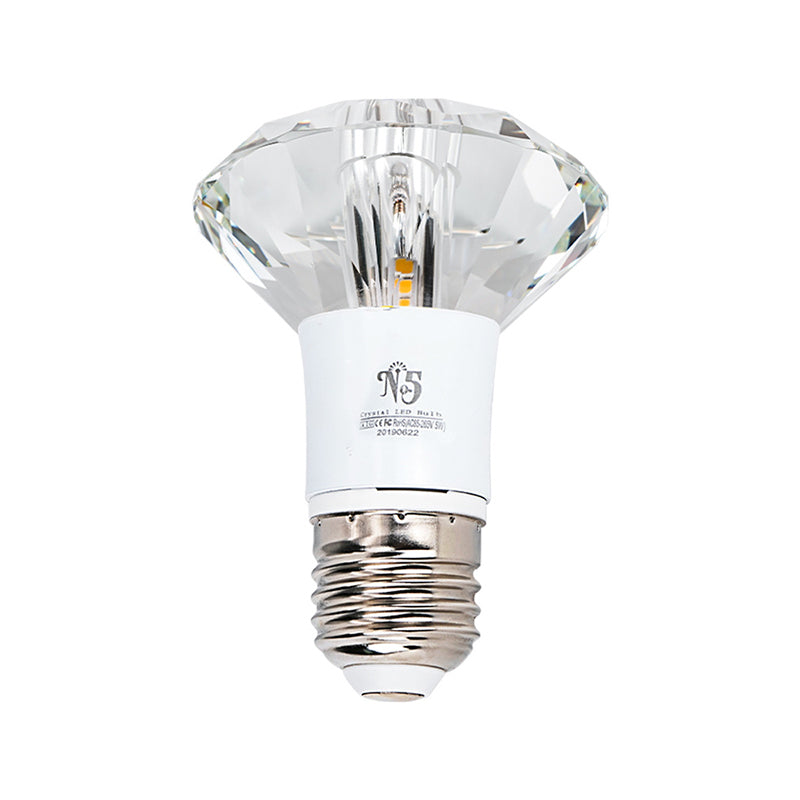 LED Flush Mount Ceiling Light with Crystal Shade - Minimalist Diamond Design