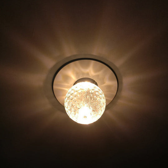 Nordic Clear Hammered Crystal LED Flush Mount Ceiling Light for Hallways