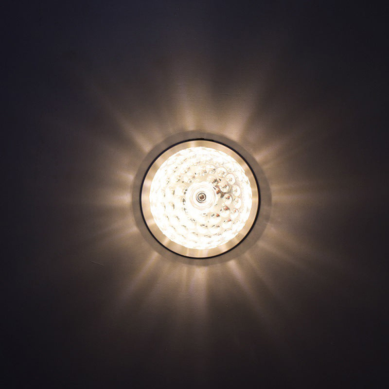 Nordic Clear Hammered Crystal LED Flush Mount Ceiling Light for Hallways