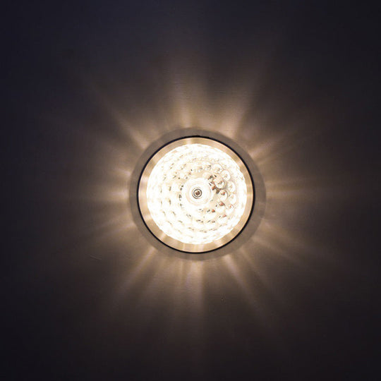 Nordic Clear Hammered Crystal LED Flush Mount Ceiling Light for Hallways