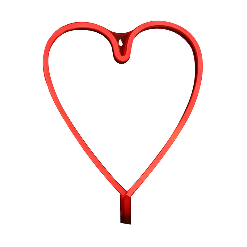 Kids Style Plastic Heart Night Light - LED Plug-in Wall Lamp for White Nightstand