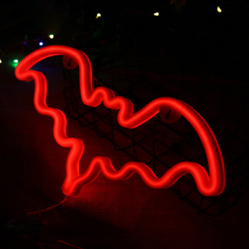 Bat-Shaped LED Wall Night Lamp for Kids' Bedroom - Plastic Night Lighting in Minimalist Design