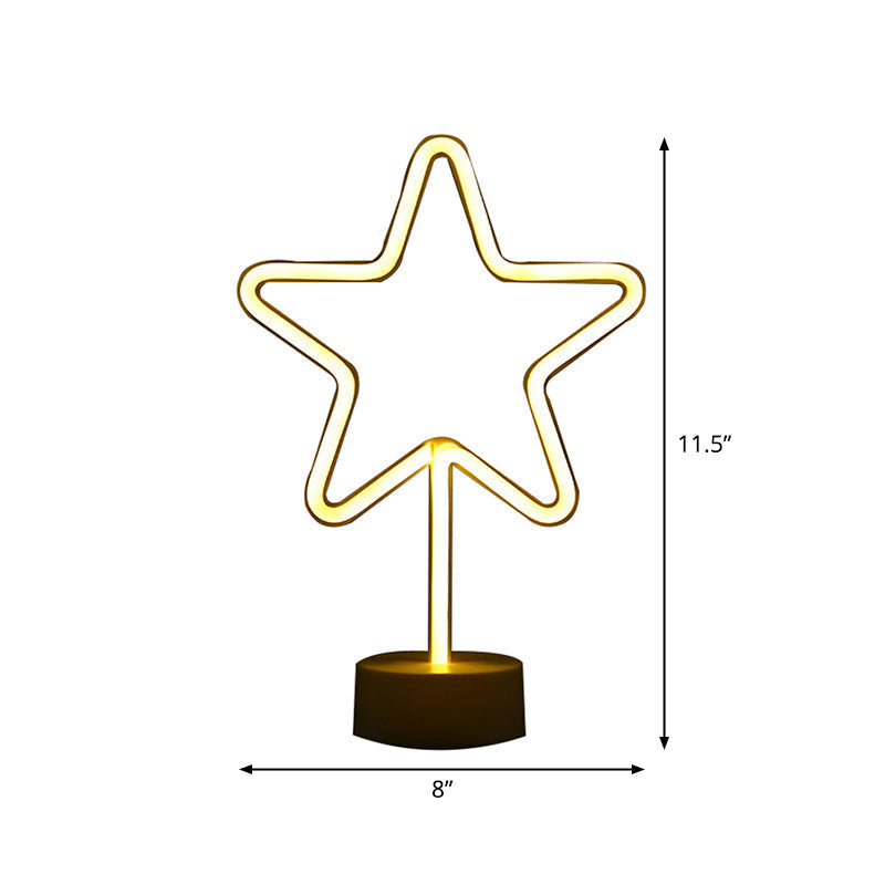 Minimalist LED Geometry Frame Mini Nightstand Lamp - White Plastic Wall Night Light