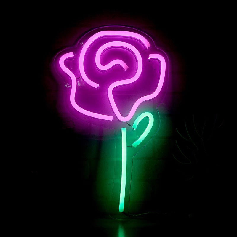White LED Wall Night Lamp: Creative Rose Night Light for Girls' Bedroom