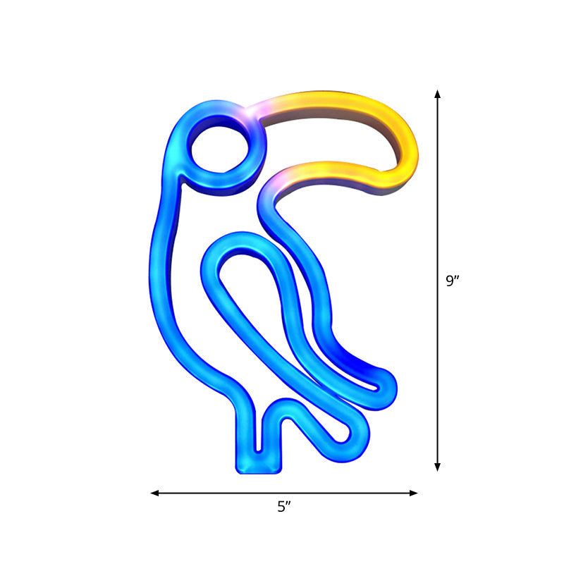 White LED Nightstand Lamp - Woodpecker Macaron Style