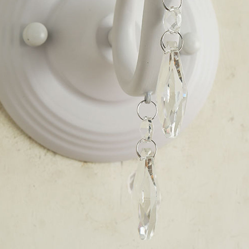 Clown-themed Resin Candle Wall Lamp with Crystal Deco - Contemporary Style | 1 Light | White | Perfect for Kids