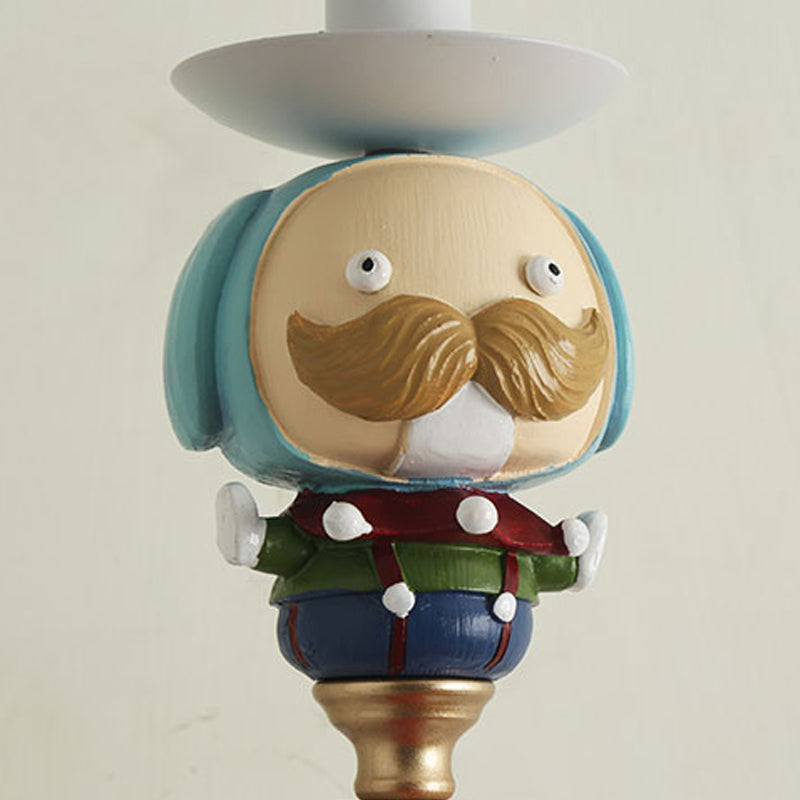 Clown-themed Resin Candle Wall Lamp with Crystal Deco - Contemporary Style | 1 Light | White | Perfect for Kids