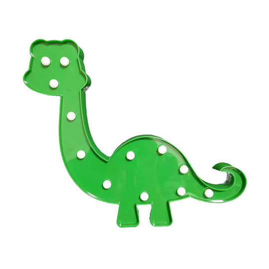 Cartoon Animal and Plant LED Night Light - Battery Operated, Green Wall Lamp