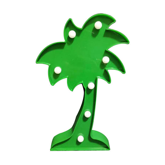 Cartoon Animal and Plant LED Night Light - Battery Operated, Green Wall Lamp