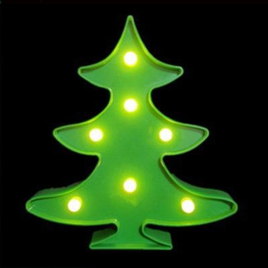 Cartoon Animal and Plant LED Night Light - Battery Operated, Green Wall Lamp