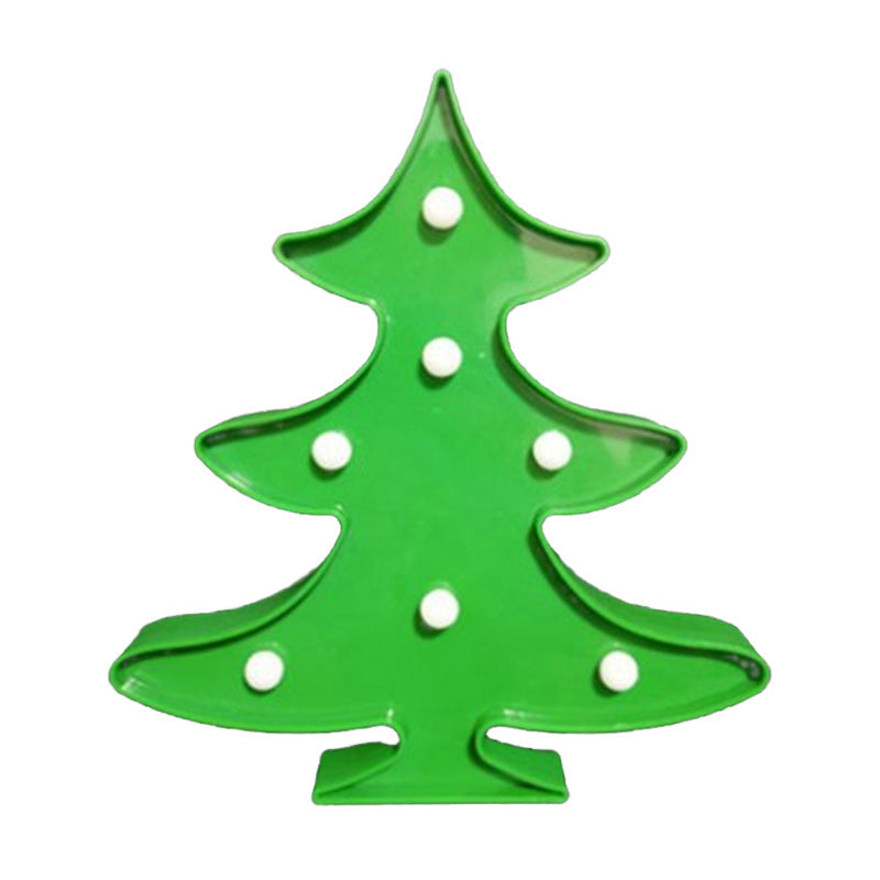 Cartoon Animal and Plant LED Night Light - Battery Operated, Green Wall Lamp