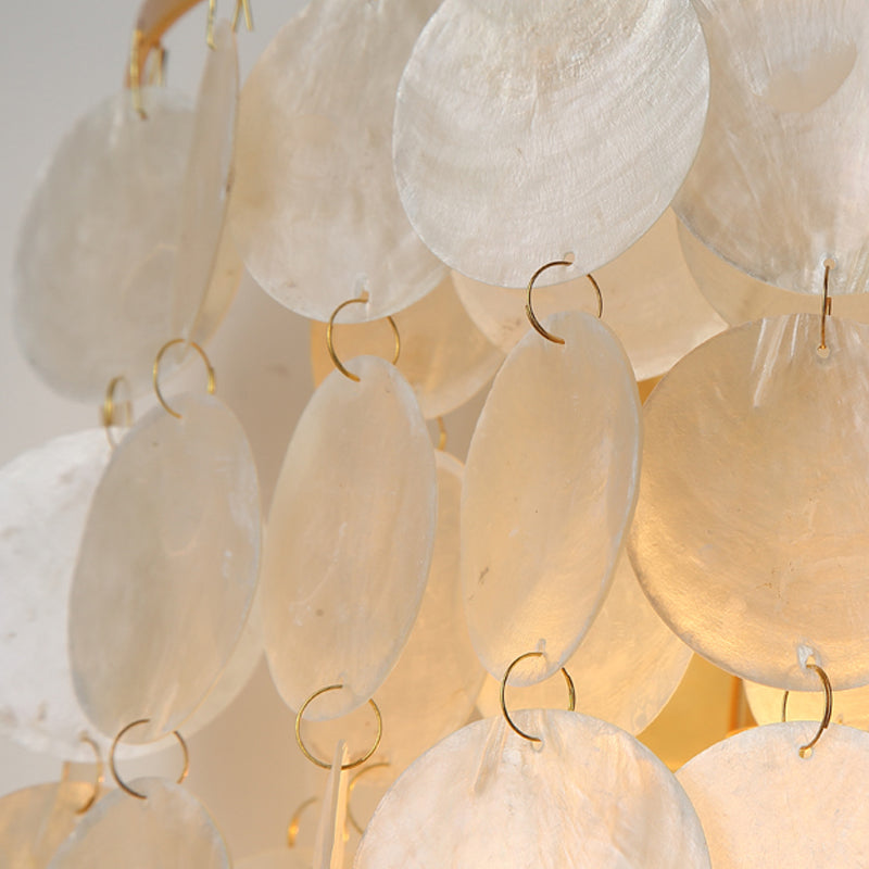Tiered Circle Shell Wall Sconce with Rural Charm - 1 Light