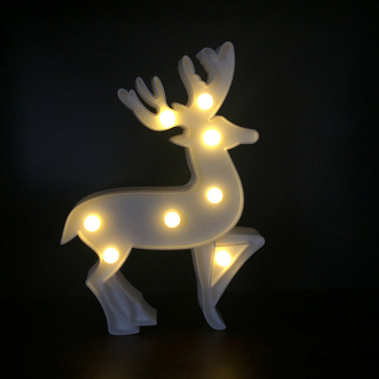 Deer-Designed White LED Night Lamp for Kids' Bedrooms