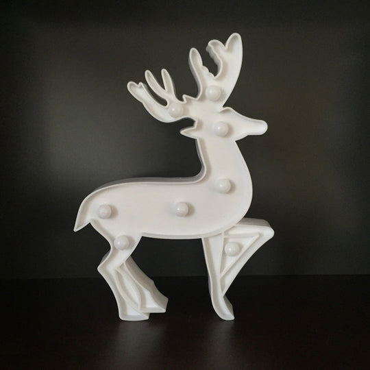 Deer-Designed White LED Night Lamp for Kids' Bedrooms
