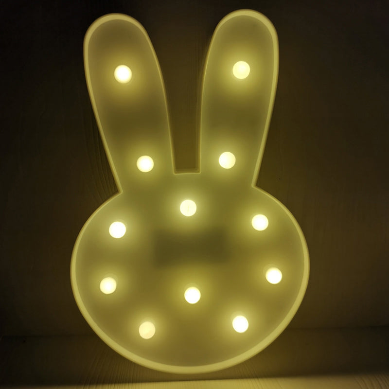 Minimalist LED Baby Room Night Light - Fruit and Animal-Themed Plastic Nightstand Lighting
