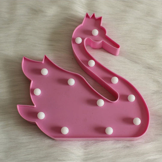 Minimalist LED Baby Room Night Light - Fruit and Animal-Themed Plastic Nightstand Lighting