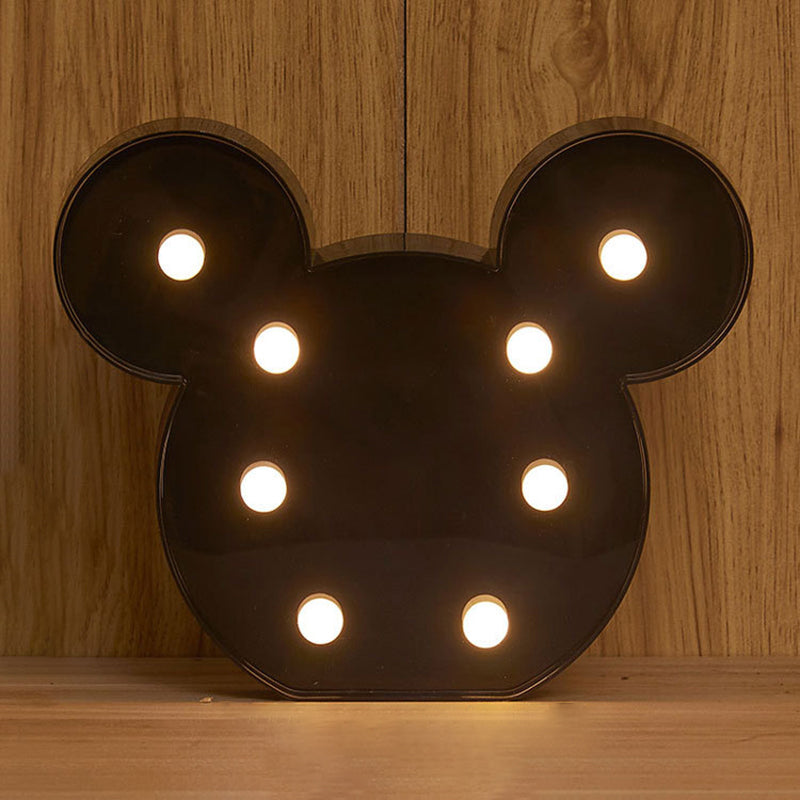 Contemporary LED Nightstand Light - Girls' Element Plastic Battery-Operated Lamp