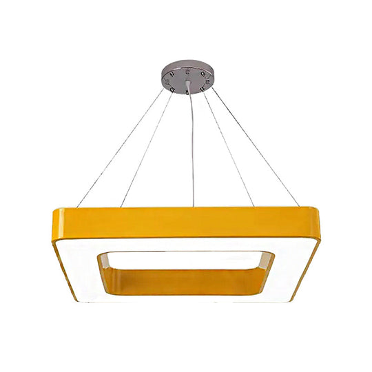 Kids Acrylic LED Chandelier Light Fixture in Colorful Square Design for Bedroom