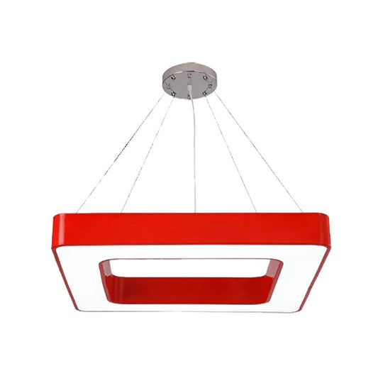 Kids Acrylic LED Chandelier Light Fixture in Colorful Square Design for Bedroom