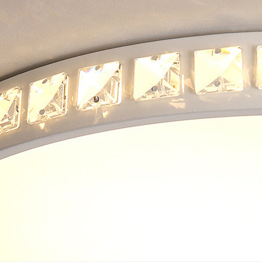 Modern White Acrylic Circle Flush Mount Ceiling Light for Kitchen