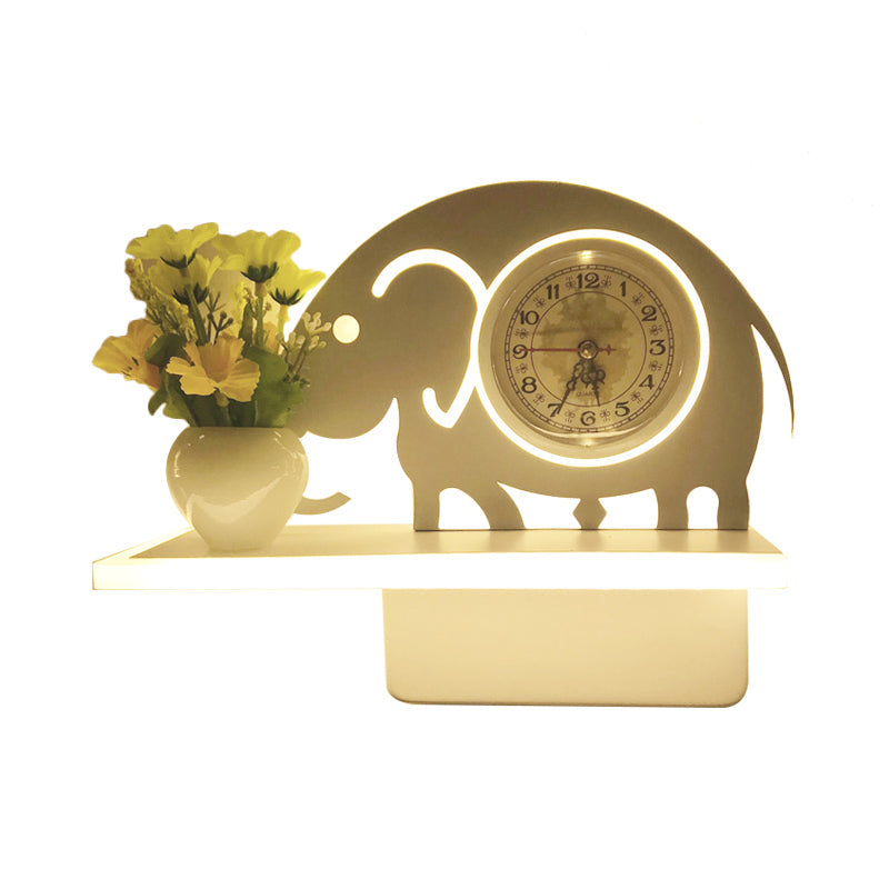 Modern Acrylic Wall Sconce with Shelf for Restaurant and Cafe - White Light