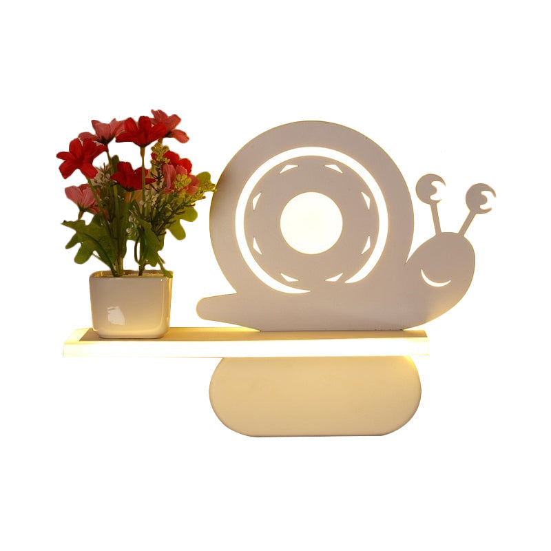 Modern Acrylic Wall Sconce with Shelf - White