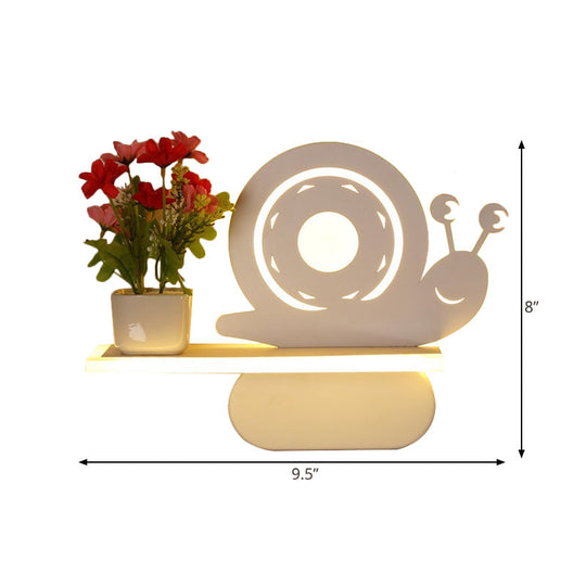 Modern Acrylic Wall Sconce with Shelf - White